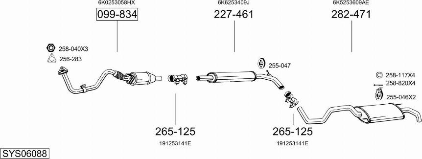 Bosal SYS06088 - Impianto gas scarico autozon.pro