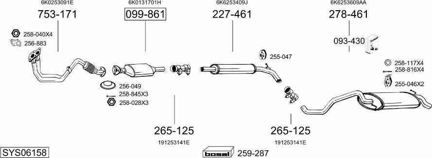 Bosal SYS06158 - Impianto gas scarico autozon.pro