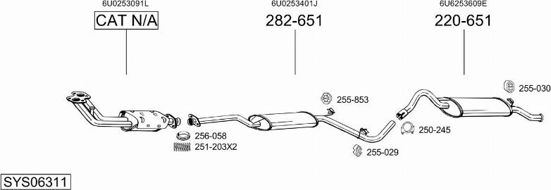 Bosal SYS06311 - Impianto gas scarico autozon.pro