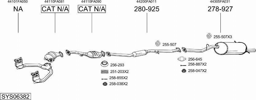 Bosal SYS06382 - Impianto gas scarico autozon.pro