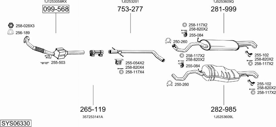 Bosal SYS06330 - Impianto gas scarico autozon.pro