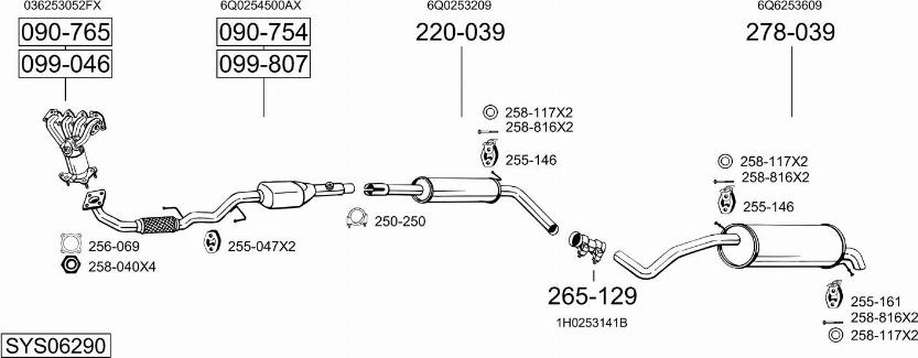 Bosal SYS06290 - Impianto gas scarico autozon.pro