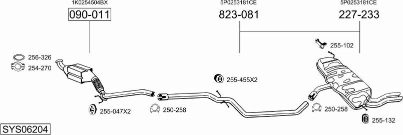 Bosal SYS06204 - Impianto gas scarico autozon.pro