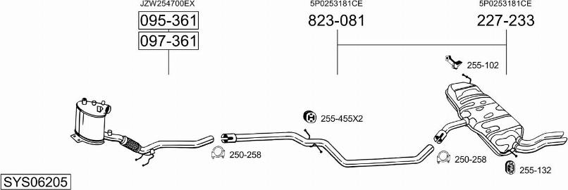 Bosal SYS06205 - Impianto gas scarico autozon.pro