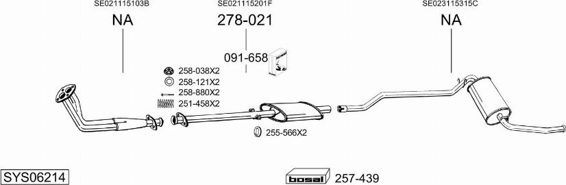 Bosal SYS06214 - Impianto gas scarico autozon.pro