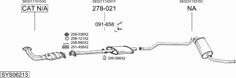 Bosal SYS06213 - Impianto gas scarico autozon.pro