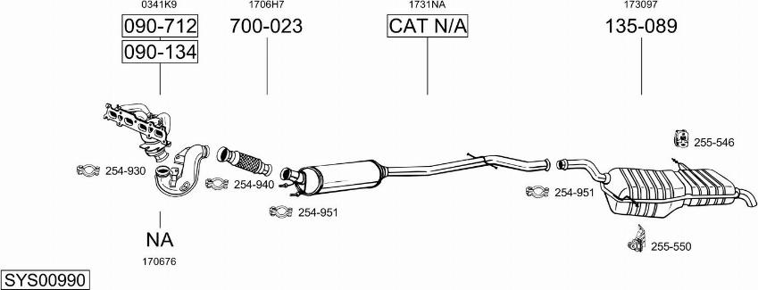 Bosal SYS00990 - Impianto gas scarico autozon.pro