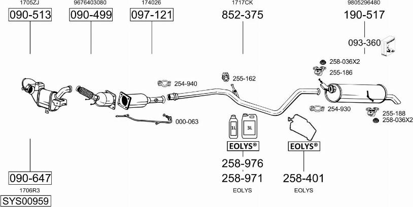 Bosal SYS00959 - Impianto gas scarico autozon.pro