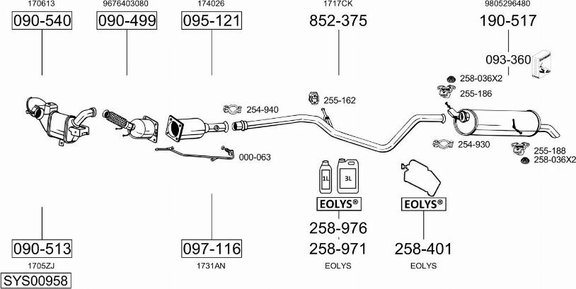 Bosal SYS00958 - Impianto gas scarico autozon.pro