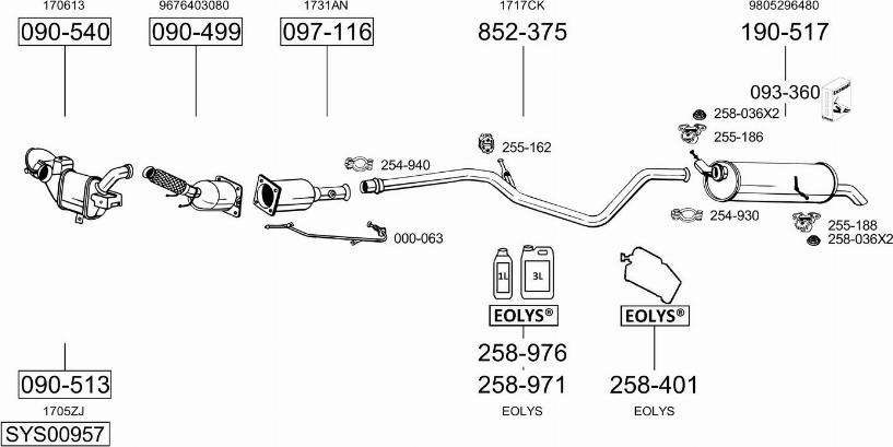 Bosal SYS00957 - Impianto gas scarico autozon.pro