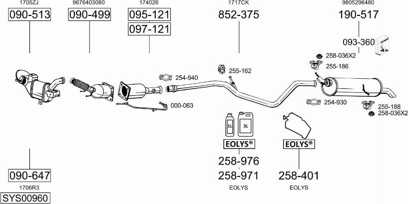 Bosal SYS00960 - Impianto gas scarico autozon.pro