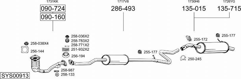 Bosal SYS00913 - Impianto gas scarico autozon.pro