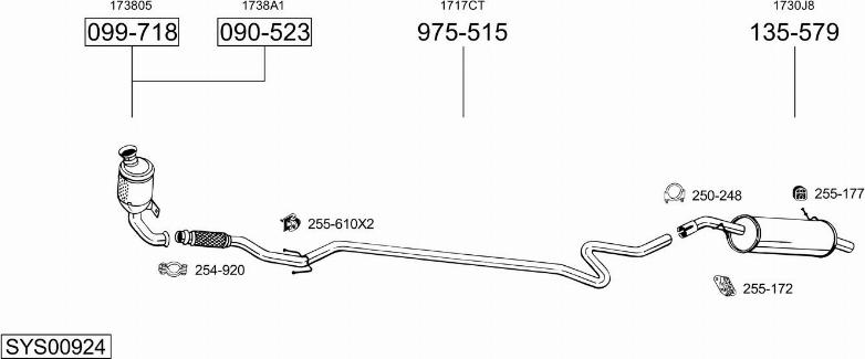 Bosal SYS00924 - Impianto gas scarico autozon.pro