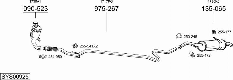 Bosal SYS00925 - Impianto gas scarico autozon.pro