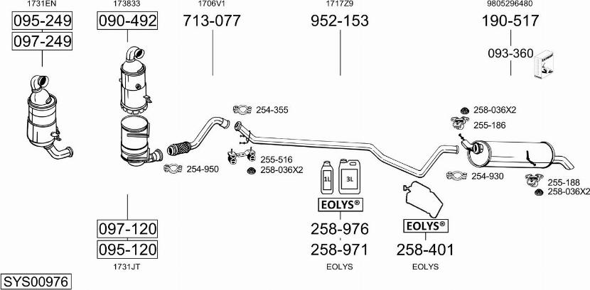 Bosal SYS00976 - Impianto gas scarico autozon.pro