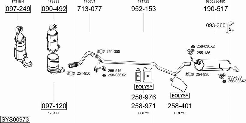 Bosal SYS00973 - Impianto gas scarico autozon.pro