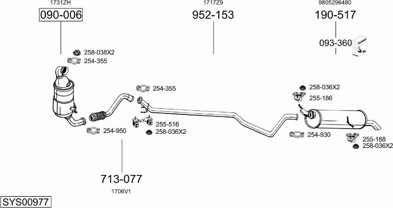 Bosal SYS00977 - Impianto gas scarico autozon.pro