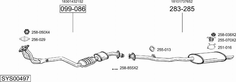 Bosal SYS00497 - Impianto gas scarico autozon.pro