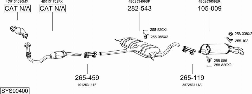 Bosal SYS00400 - Impianto gas scarico autozon.pro