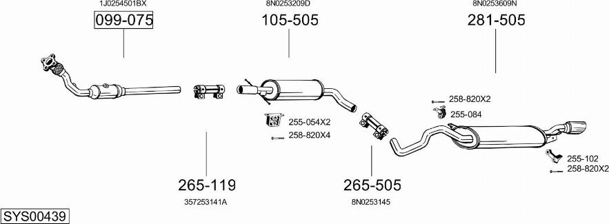 Bosal SYS00439 - Impianto gas scarico autozon.pro