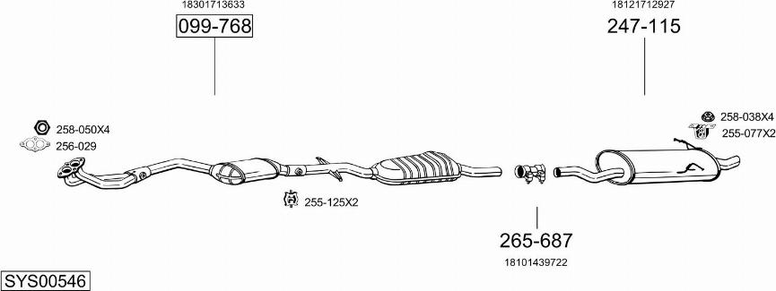 Bosal SYS00546 - Impianto gas scarico autozon.pro