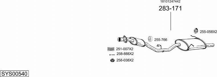 Bosal SYS00540 - Impianto gas scarico autozon.pro