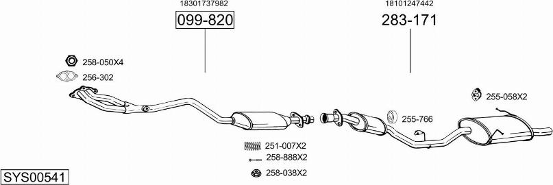 Bosal SYS00541 - Impianto gas scarico autozon.pro