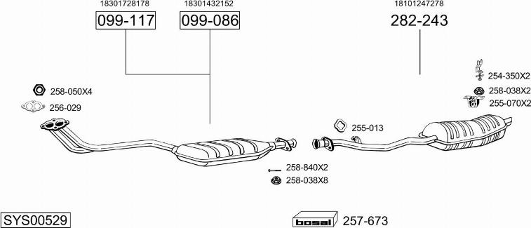 Bosal SYS00529 - Impianto gas scarico autozon.pro