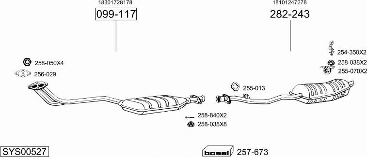 Bosal SYS00527 - Impianto gas scarico autozon.pro