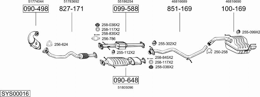 Bosal SYS00016 - Impianto gas scarico autozon.pro