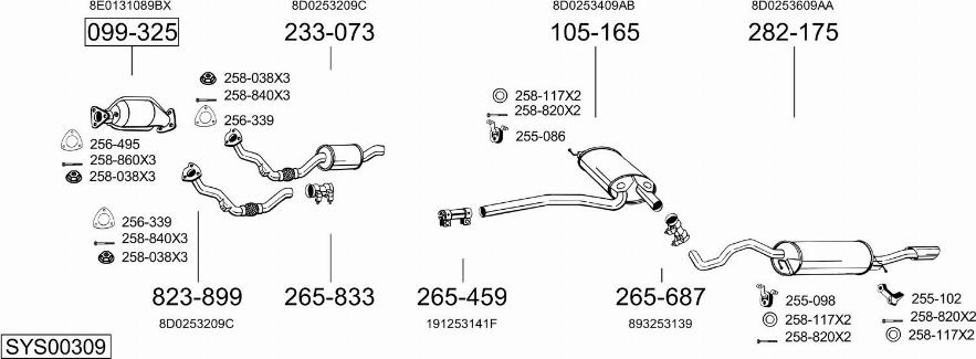 Bosal SYS00309 - Impianto gas scarico autozon.pro