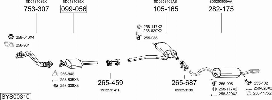 Bosal SYS00310 - Impianto gas scarico autozon.pro