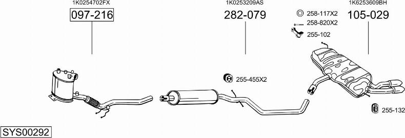 Bosal SYS00292 - Impianto gas scarico autozon.pro