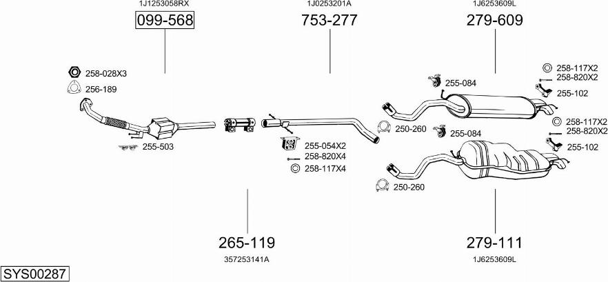 Bosal SYS00287 - Impianto gas scarico autozon.pro