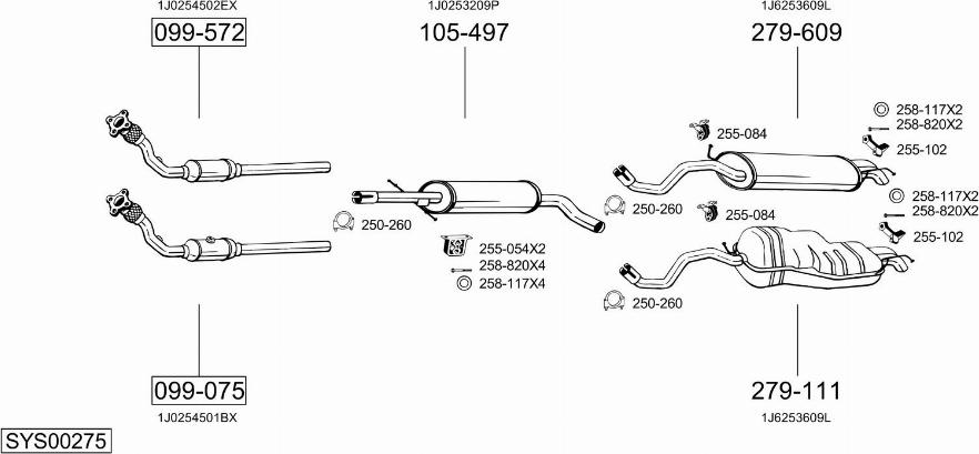 Bosal SYS00275 - Impianto gas scarico autozon.pro