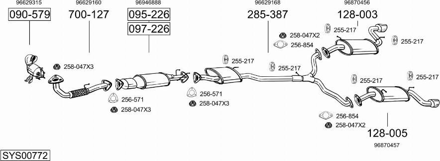 Bosal SYS00772 - Impianto gas scarico autozon.pro