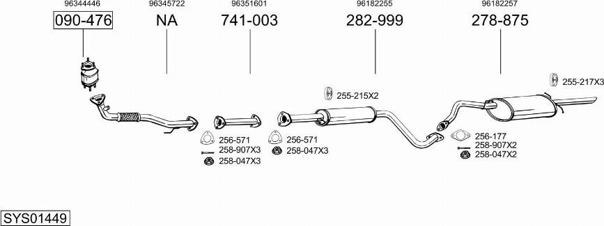 Bosal SYS01449 - Impianto gas scarico autozon.pro