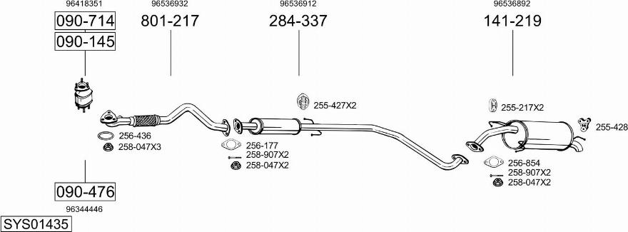 Bosal SYS01435 - Impianto gas scarico autozon.pro