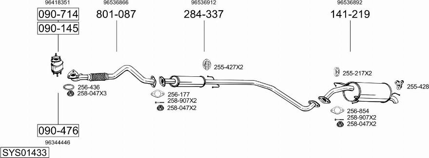 Bosal SYS01433 - Impianto gas scarico autozon.pro