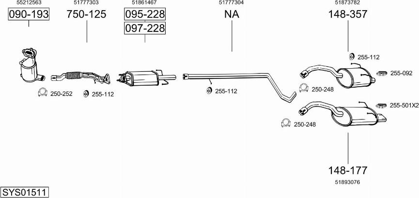 Bosal SYS01511 - Impianto gas scarico autozon.pro