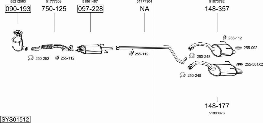 Bosal SYS01512 - Impianto gas scarico autozon.pro