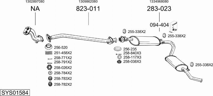 Bosal SYS01584 - Impianto gas scarico autozon.pro