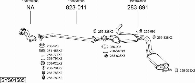 Bosal SYS01585 - Impianto gas scarico autozon.pro