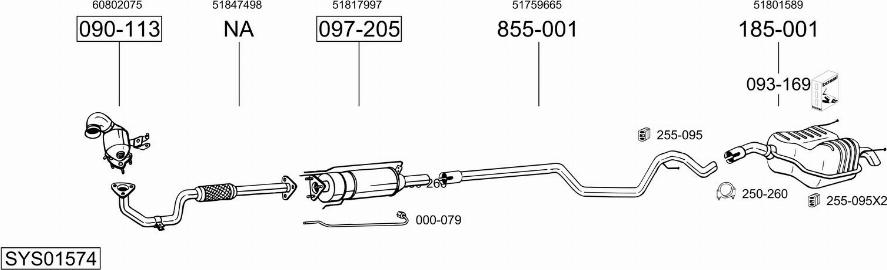 Bosal SYS01574 - Impianto gas scarico autozon.pro