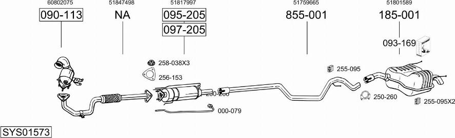 Bosal SYS01573 - Impianto gas scarico autozon.pro