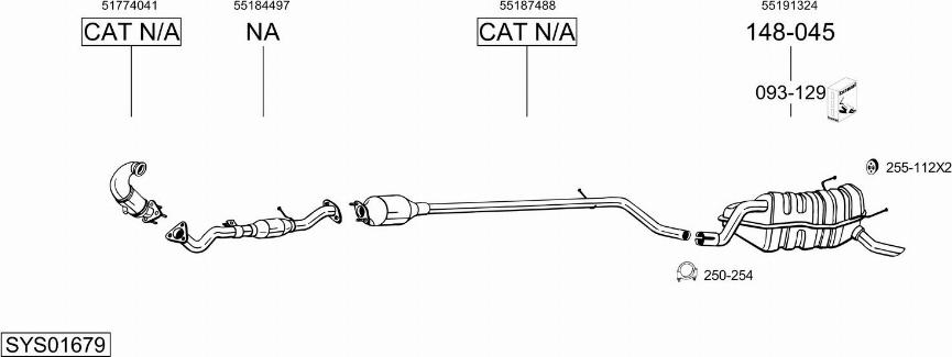 Bosal SYS01679 - Impianto gas scarico autozon.pro