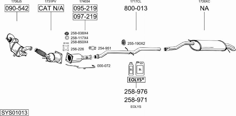 Bosal SYS01013 - Impianto gas scarico autozon.pro