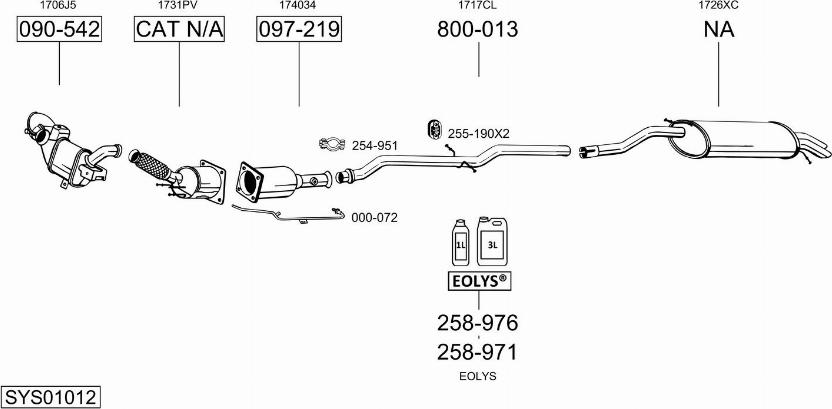 Bosal SYS01012 - Impianto gas scarico autozon.pro