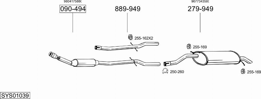 Bosal SYS01039 - Impianto gas scarico autozon.pro