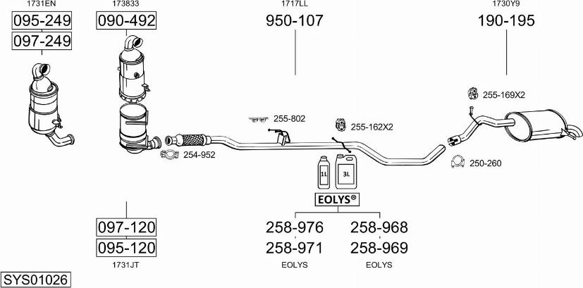 Bosal SYS01026 - Impianto gas scarico autozon.pro